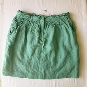 Love21 Women’s Linen Mini Skirt size M, Mint Green, w Pockets